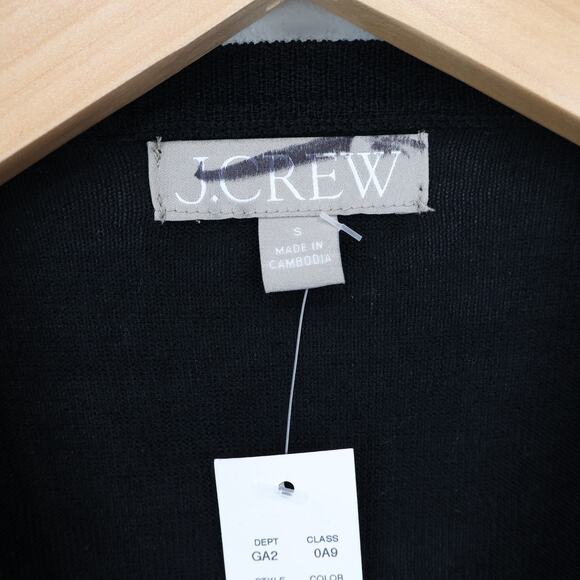 J.Crew Carolyn Fitted Crewneck Sweater Merino Wool Black Size Small NWT - Picture 4 of 8